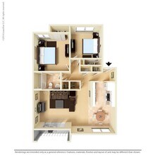 Large 2 Bed 1 Bath 222 floor plan